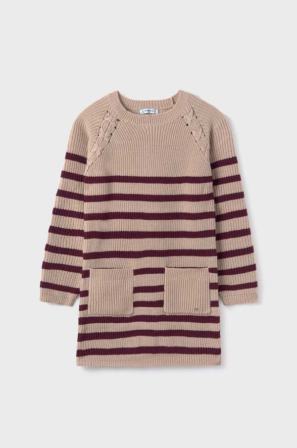 Mayoral Otroška obleka Mayoral bež barva