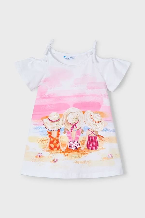 Mayoral Otroška obleka Mayoral roza barva, 3963