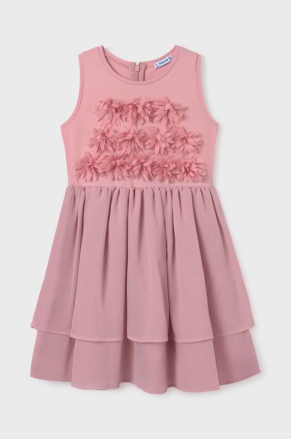 Mayoral Otroška obleka Mayoral roza barva