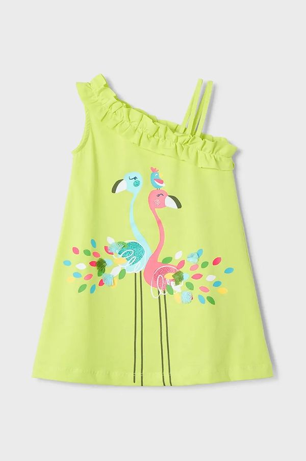 Mayoral Otroška obleka Mayoral zelena barva, 3937