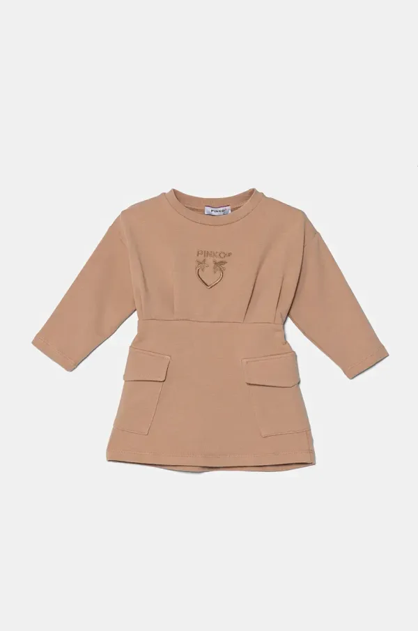 Pinko Up Otroška obleka Pinko Up oranžna barva, F4PIBGDR180