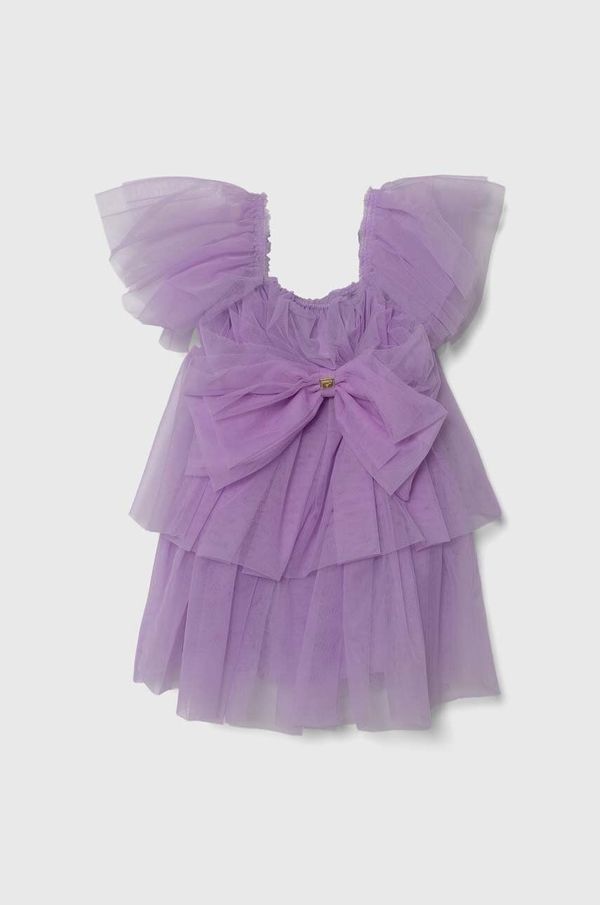Pinko Up Otroška obleka Pinko Up vijolična barva