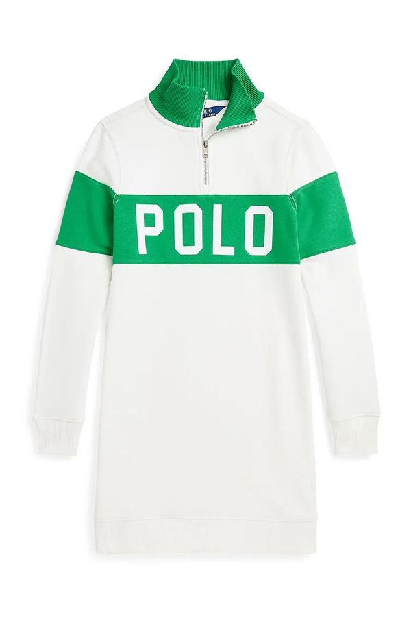 Polo Ralph Lauren Otroška obleka Polo Ralph Lauren bela barva, 313957365002