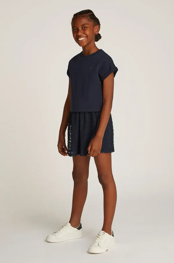 Tommy Hilfiger Otroška obleka Tommy Hilfiger mornarsko modra barva, KG0KG08333