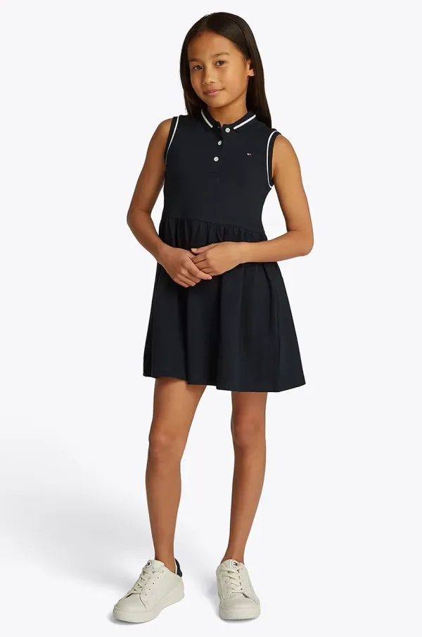 Tommy Hilfiger Otroška obleka Tommy Hilfiger mornarsko modra barva, KG0KG08486