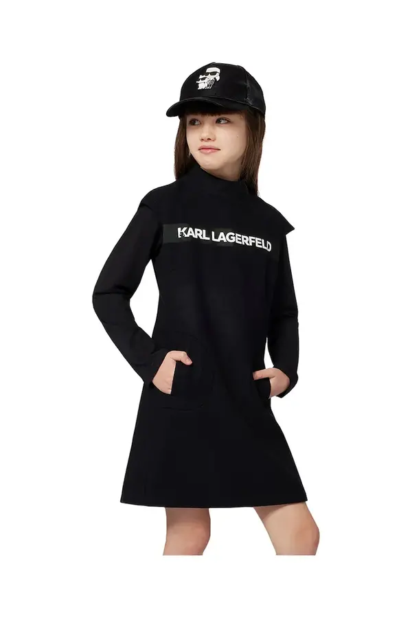 Karl Lagerfeld Otroška obleka z dodatkom volne Karl Lagerfeld