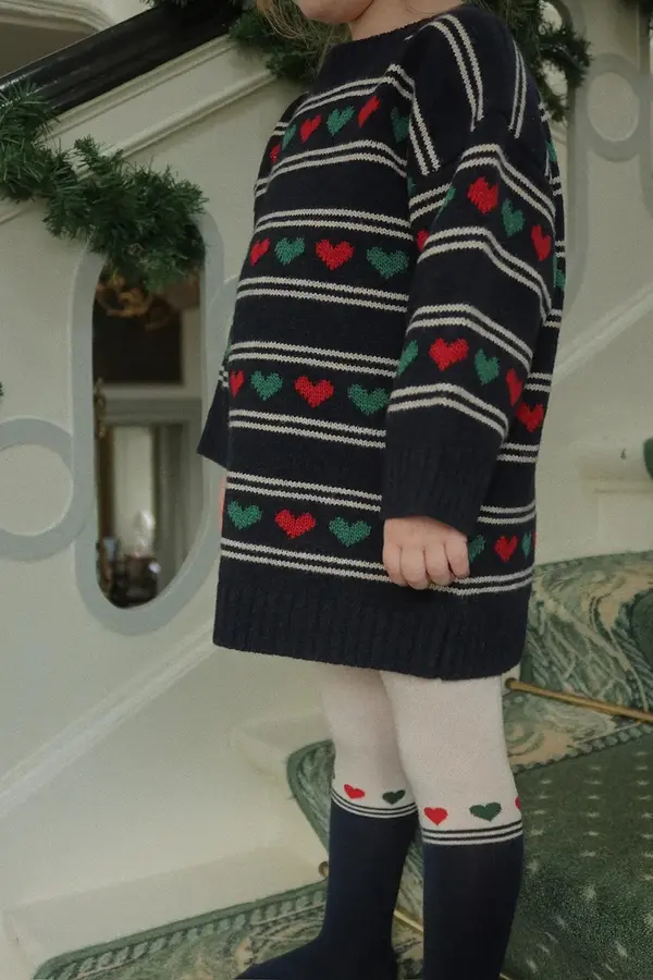 Konges Sløjd Otroška obleka z dodatkom volne Konges Sløjd BELOU KNIT DRESS