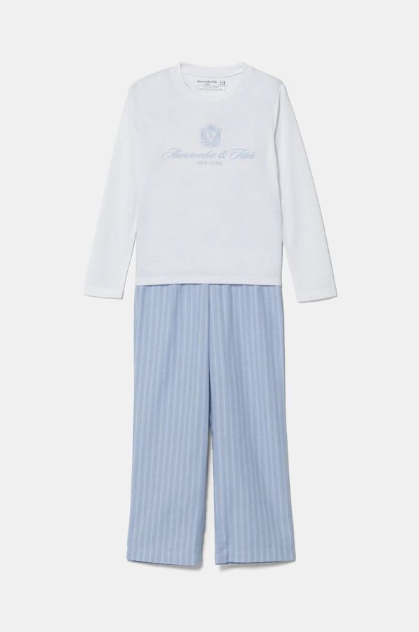 Abercrombie & Fitch Otroška pižama Abercrombie & Fitch bela barva, KI246-4007