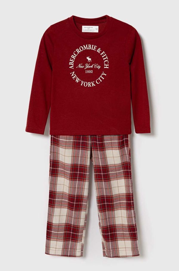 Abercrombie & Fitch Otroška pižama Abercrombie & Fitch rdeča barva