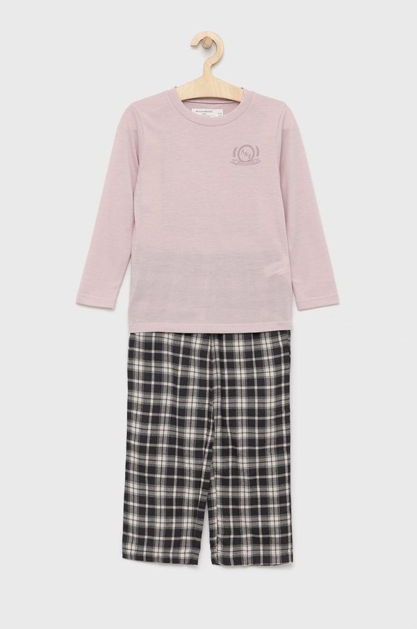 Abercrombie & Fitch Otroška pižama Abercrombie & Fitch roza barva