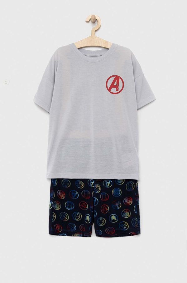 Gap Otroška pižama GAP x Marvel siva barva