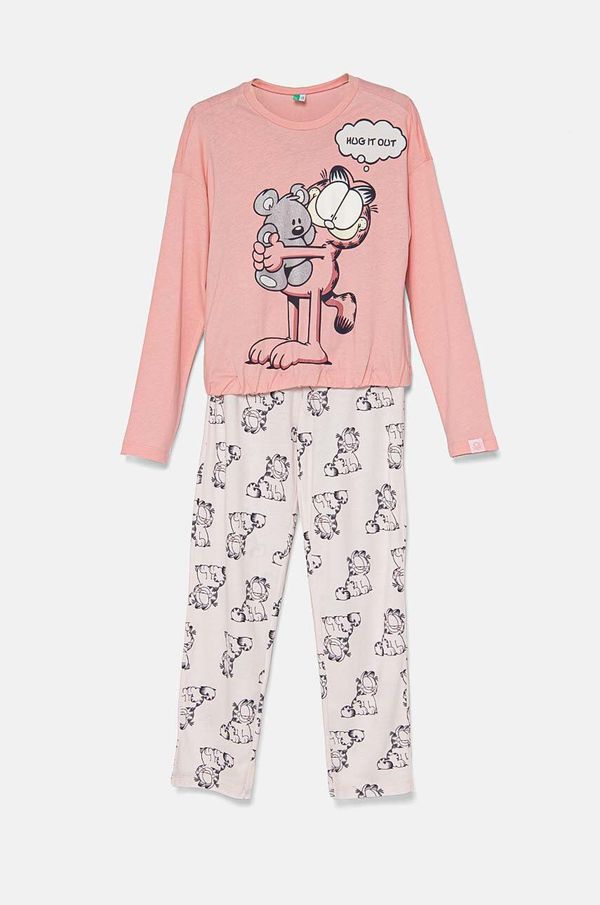 United Colors of Benetton Otroška pižama United Colors of Benetton roza barva, 3Y5E0P06V