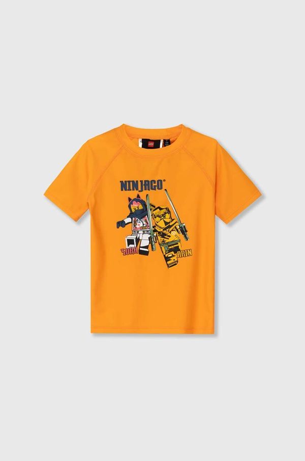 Lego Otroška plavalna majica Lego oranžna barva