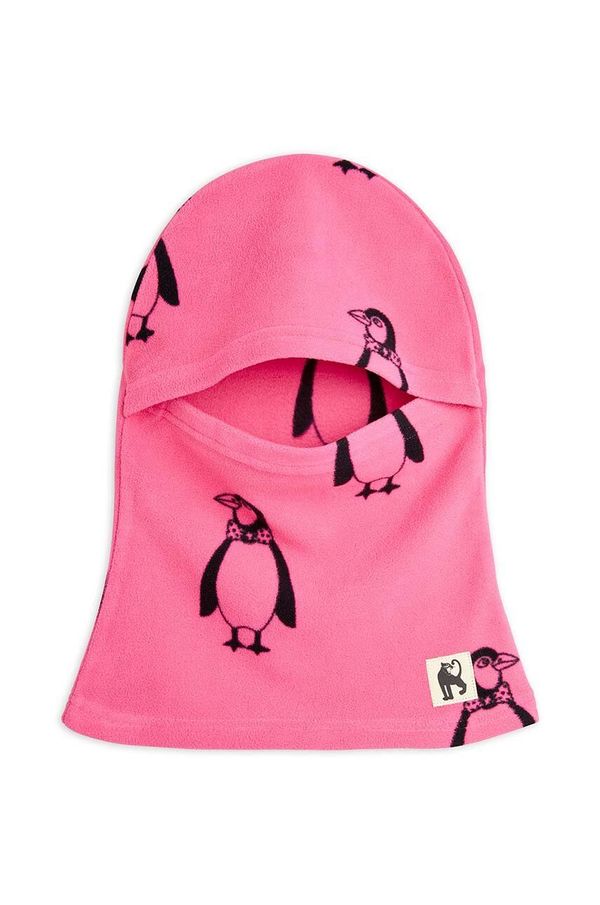 Mini Rodini Otroška podkapa Mini Rodini Penguin roza barva, 1100009528