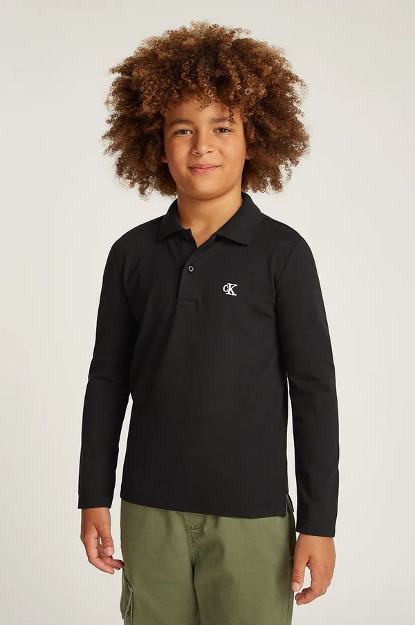 Calvin Klein Jeans Otroška polo Calvin Klein Jeans 0 črna barva, IB0IB02421