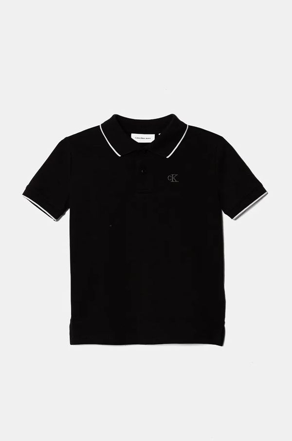 Calvin Klein Jeans Otroška polo Calvin Klein Jeans črna barva, IB0IB02230