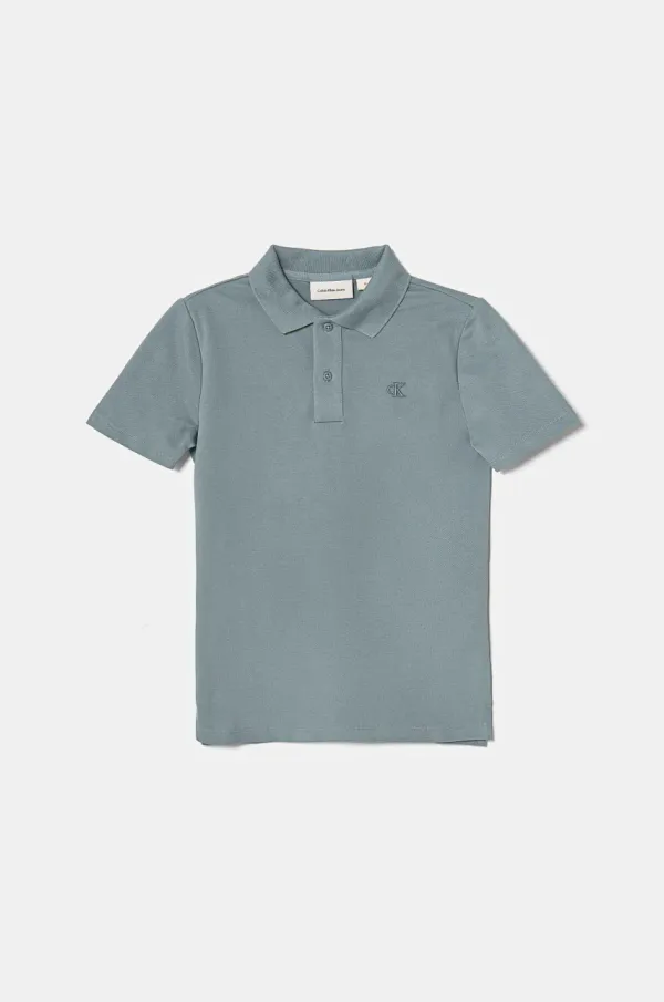Calvin Klein Jeans Otroška polo Calvin Klein Jeans turkizna barva, IB0IB02486