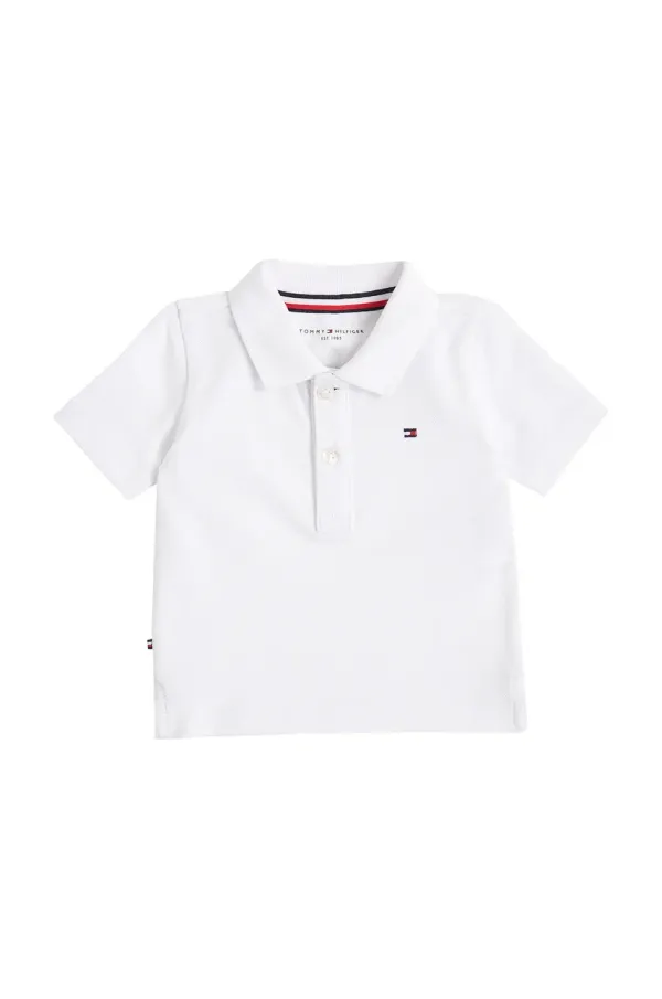 Tommy Hilfiger Otroška polo Tommy Hilfiger bela barva, KN0KN02030
