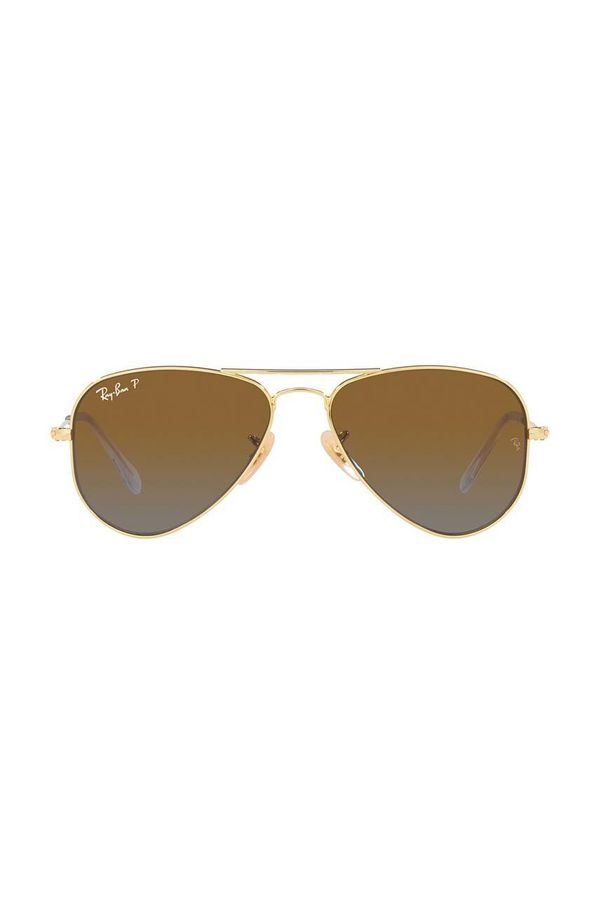 Ray-Ban Otroška sončna očala Ray-Ban Junior Aviator rjava barva, 0RJ9506S-Polarized