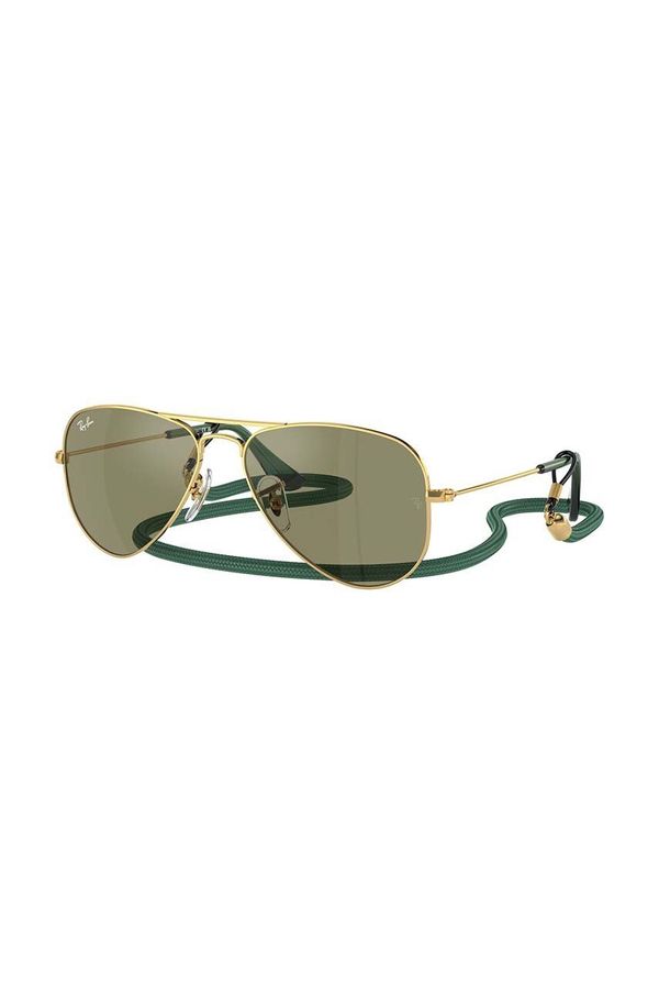 Ray-Ban Otroška sončna očala Ray-Ban JUNIOR AVIATOR zelena barva, 0RJ9506S