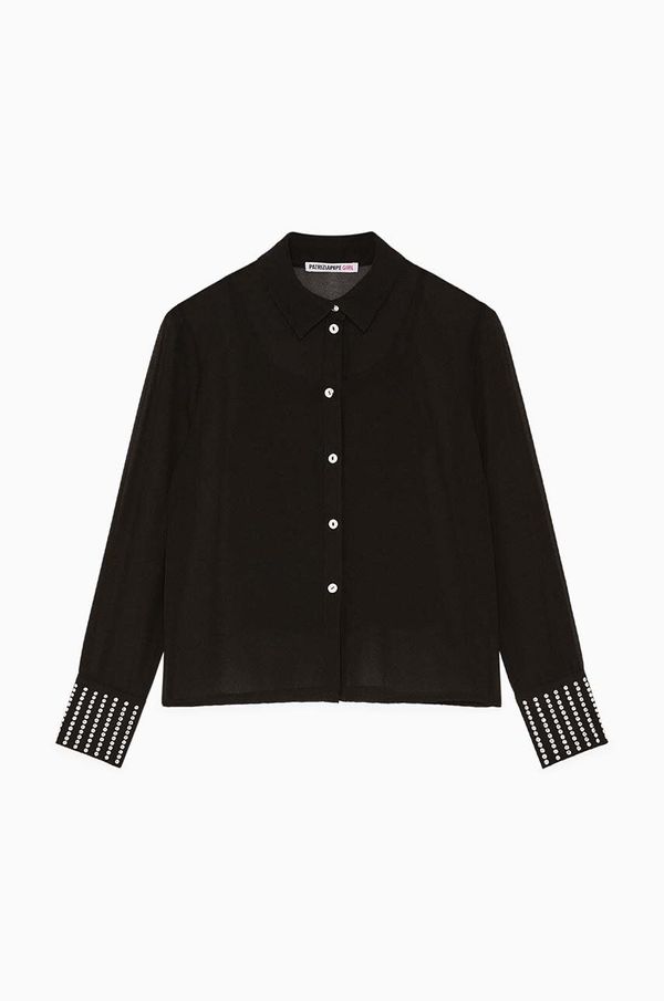 Patrizia Pepe Otroška srajca Patrizia Pepe črna barva, 7C0252