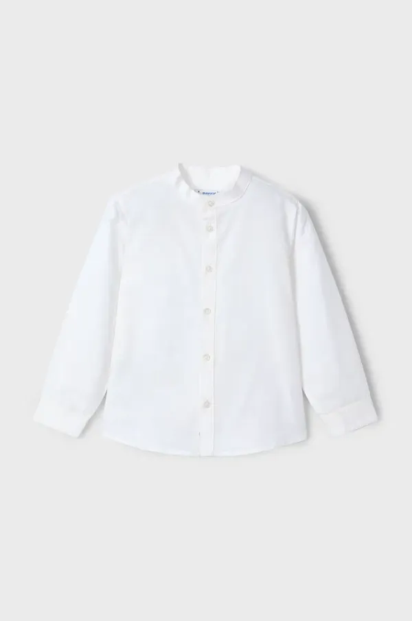 Mayoral Otroška srajca s primesjo lanu Mayoral bela barva, 3119