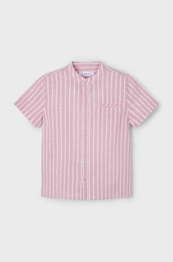 Mayoral Otroška srajca s primesjo lanu Mayoral rdeča barva, 3113