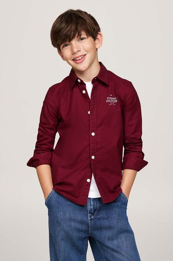 Tommy Hilfiger Otroška srajca Tommy Hilfiger bordo barva, KB0KB09265