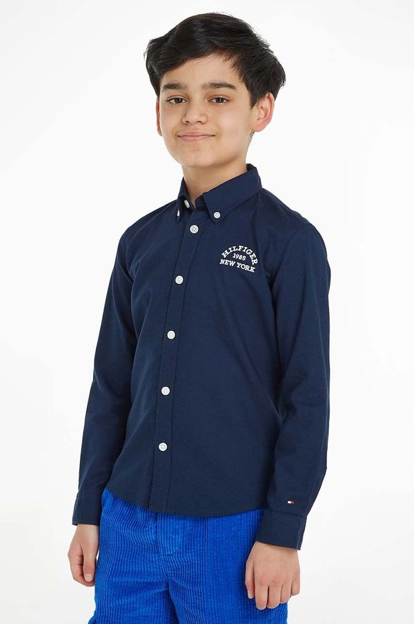 Tommy Hilfiger Otroška srajca Tommy Hilfiger mornarsko modra barva