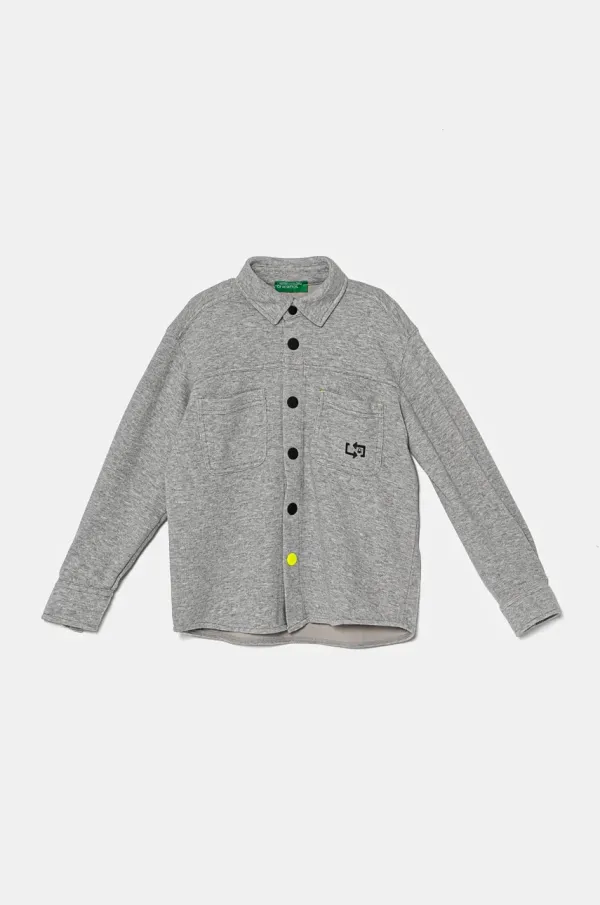 United Colors of Benetton Otroška srajca United Colors of Benetton siva barva, 5LKLCQ03I