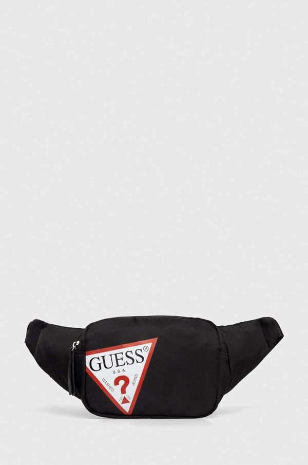 Guess Otroška torbica za okoli pasu Guess črna barva, H4RZ00 WFMR0