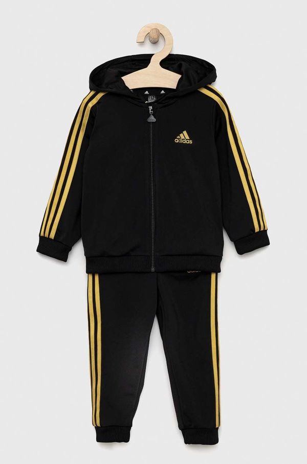 adidas Otroška trenirka adidas I 3S SHINY črna barva