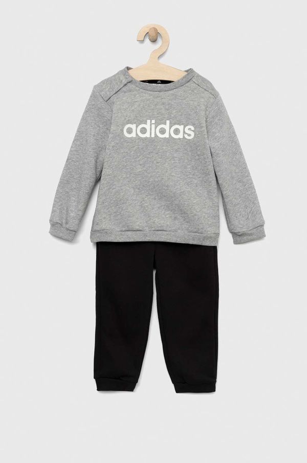 adidas Otroška trenirka adidas I LIN FL siva barva