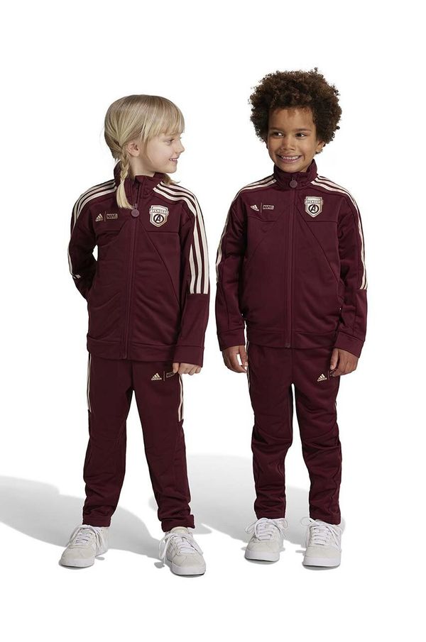 adidas Otroška trenirka adidas LK MRVL AV TS bordo barva, JG1257