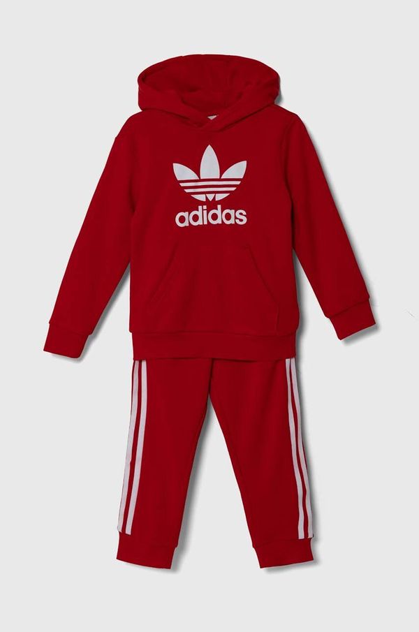 adidas Originals Otroška trenirka adidas Originals HOODIE SET rdeča barva, IY4787