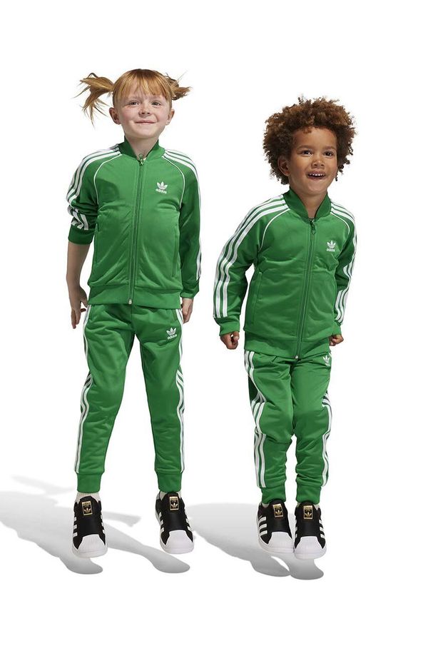 adidas Originals Otroška trenirka adidas Originals zelena barva