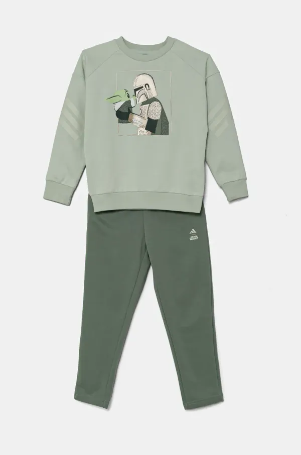 adidas Otroška trenirka adidas x Star Wars zelena barva, JF3651