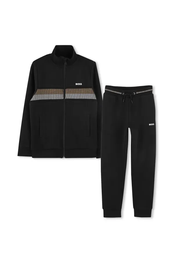 BOSS Otroška trenirka BOSS črna barva, J51965