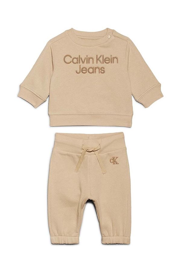 Calvin Klein Jeans Otroška trenirka Calvin Klein Jeans 2-pack bež barva, IN0IN00214