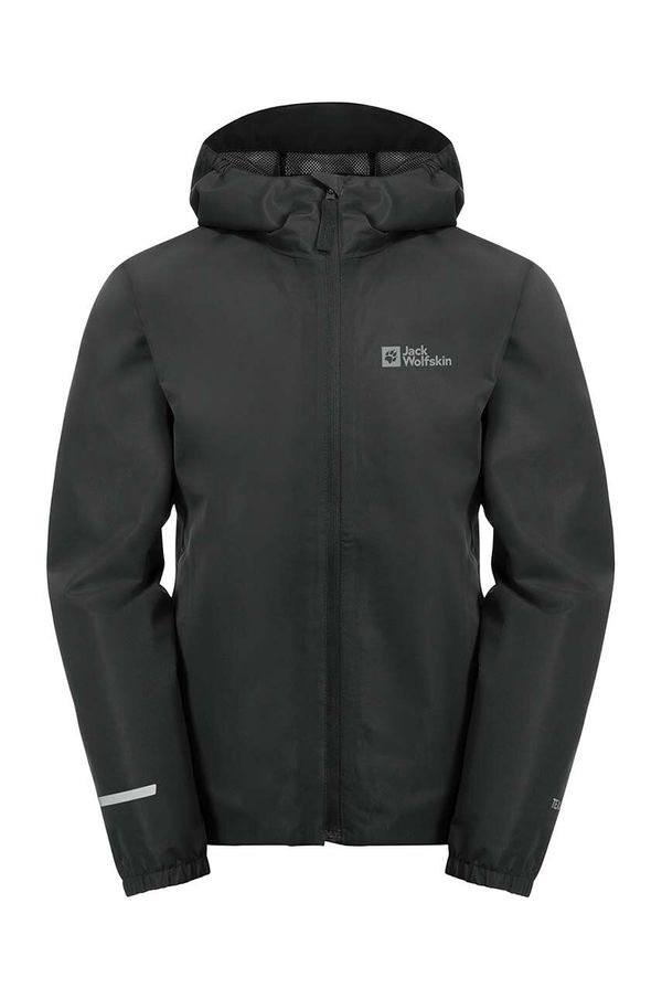 Jack Wolfskin Otroška vodoodporna jakna Jack Wolfskin FLAZE črna barva