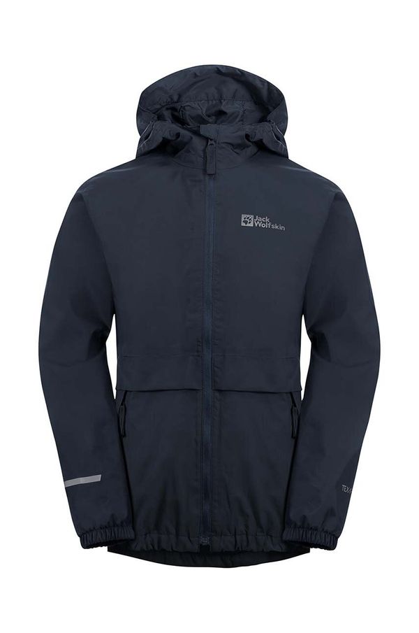 Jack Wolfskin Otroška vodoodporna jakna Jack Wolfskin RAINY DAYS mornarsko modra barva