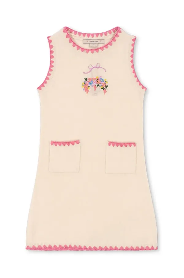 Konges Sløjd Otroška volnena obleka Konges Sløjd COLLETTE KNIT DRESS bež barva, KS102822