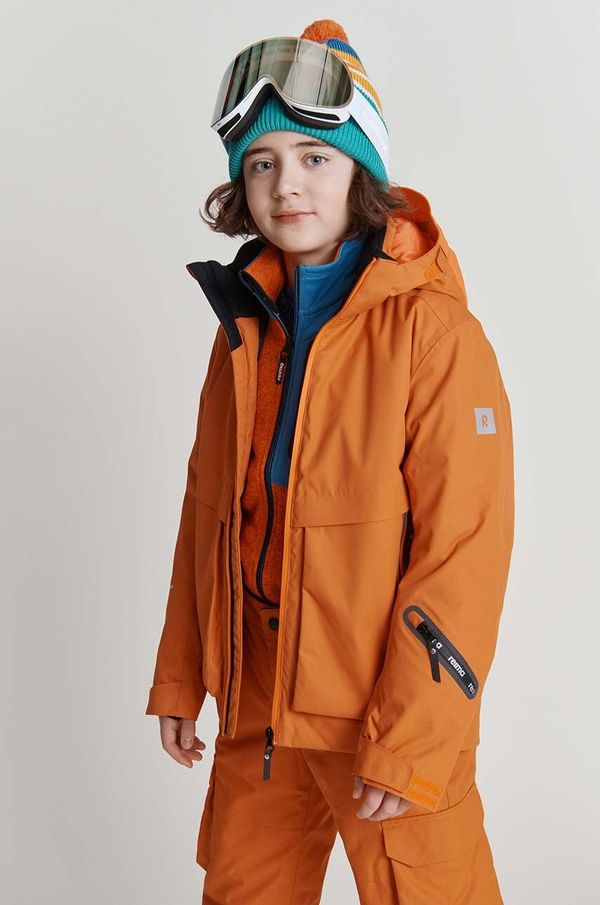 Reima Otroška zimska jakna Reima Tirro oranžna barva