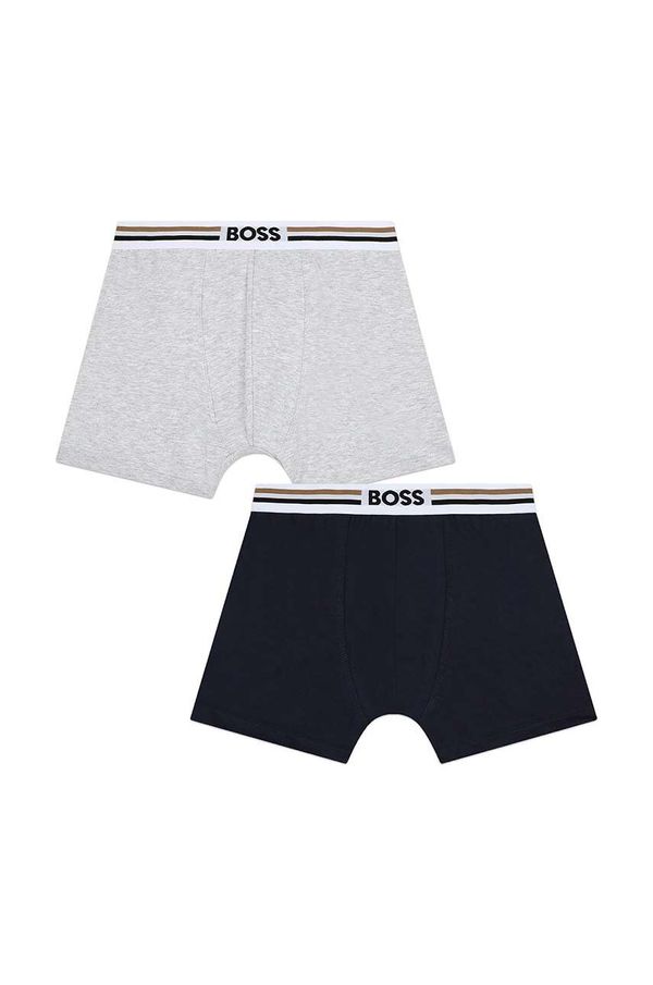 Boss Otroške boksarice BOSS 2-pack črna barva, J51596