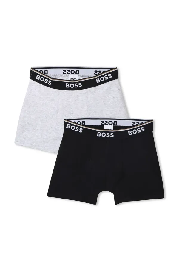 BOSS Otroške boksarice BOSS 2-pack črna barva, J51748