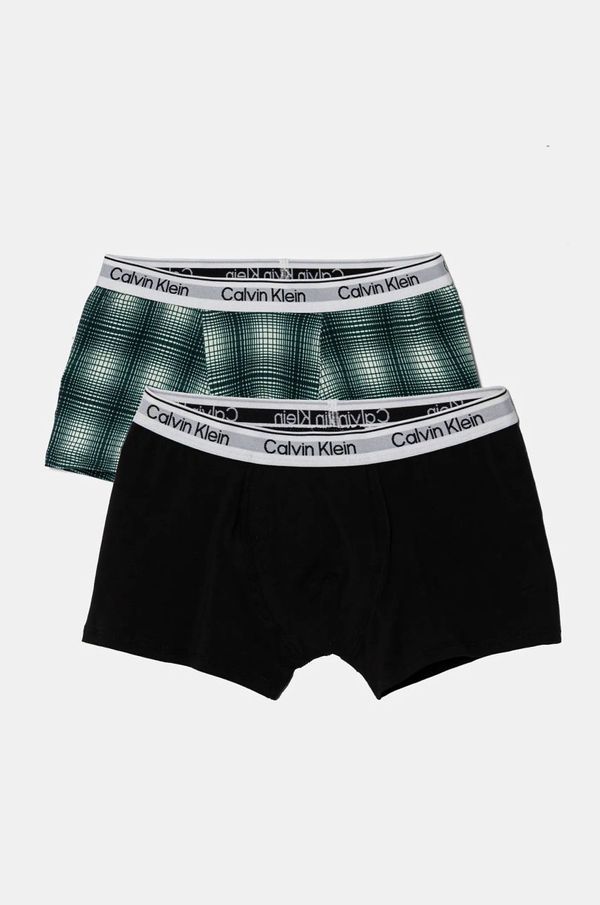 Calvin Klein Underwear Otroške boksarice Calvin Klein Underwear 2-pack zelena barva, B70B700490