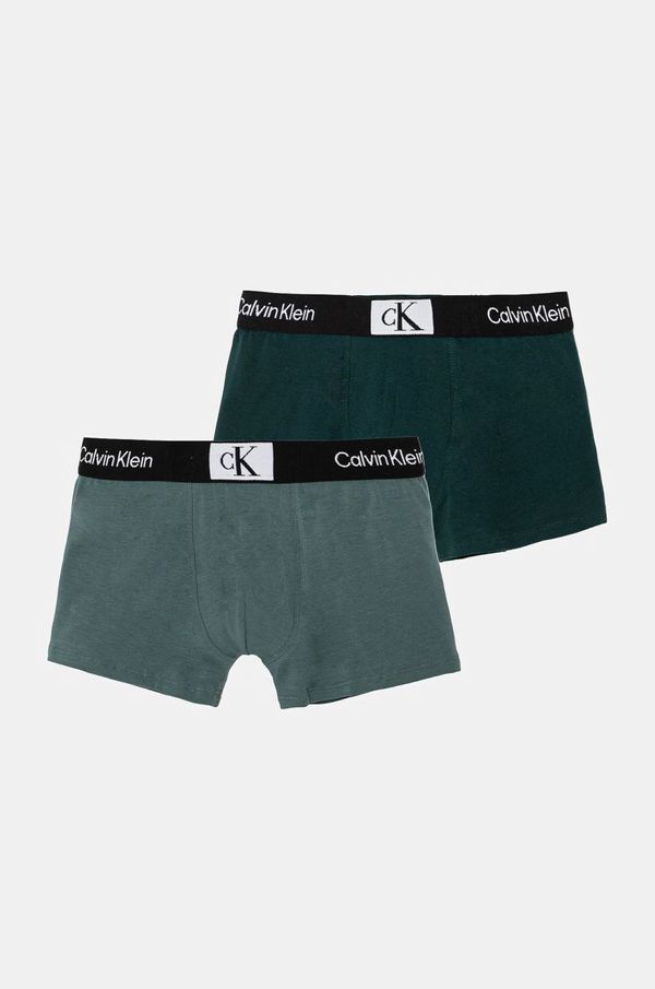 Calvin Klein Underwear Otroške boksarice Calvin Klein Underwear 2-pack zelena barva, B70B700497