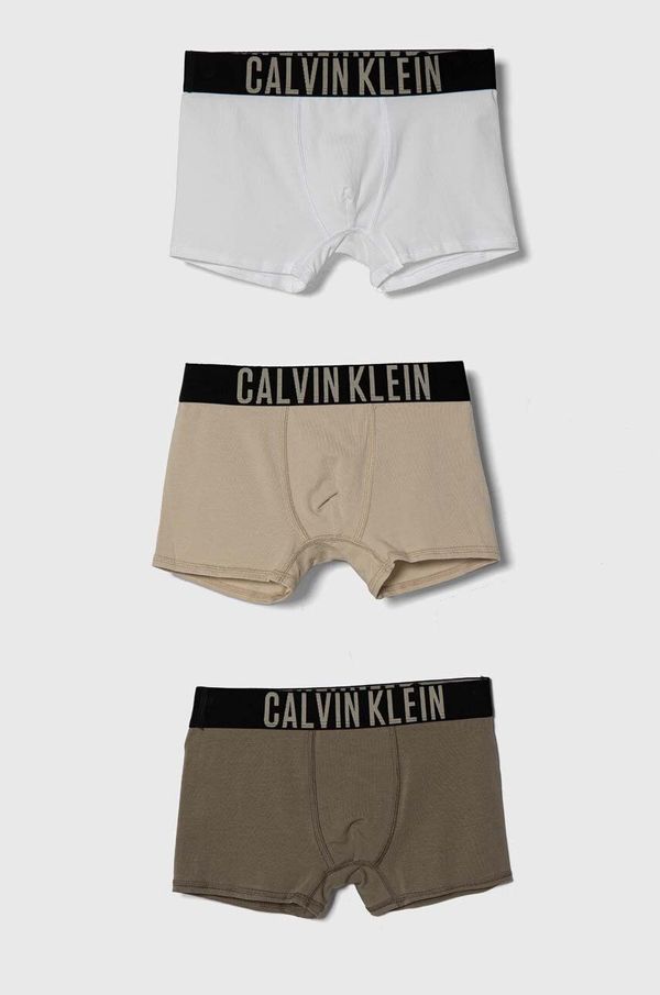 Calvin Klein Underwear Otroške boksarice Calvin Klein Underwear 3-pack bež barva