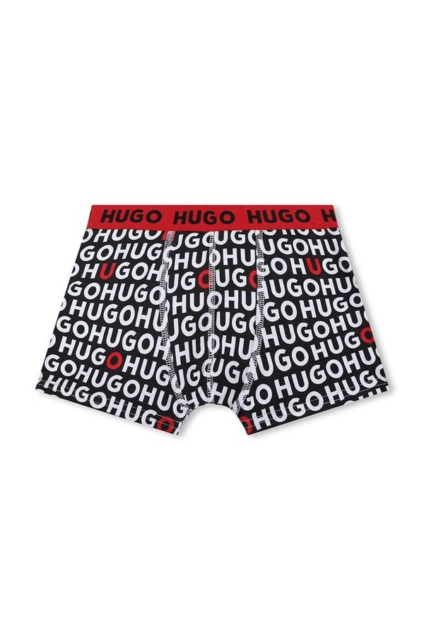Hugo Otroške boksarice HUGO 2-pack črna barva