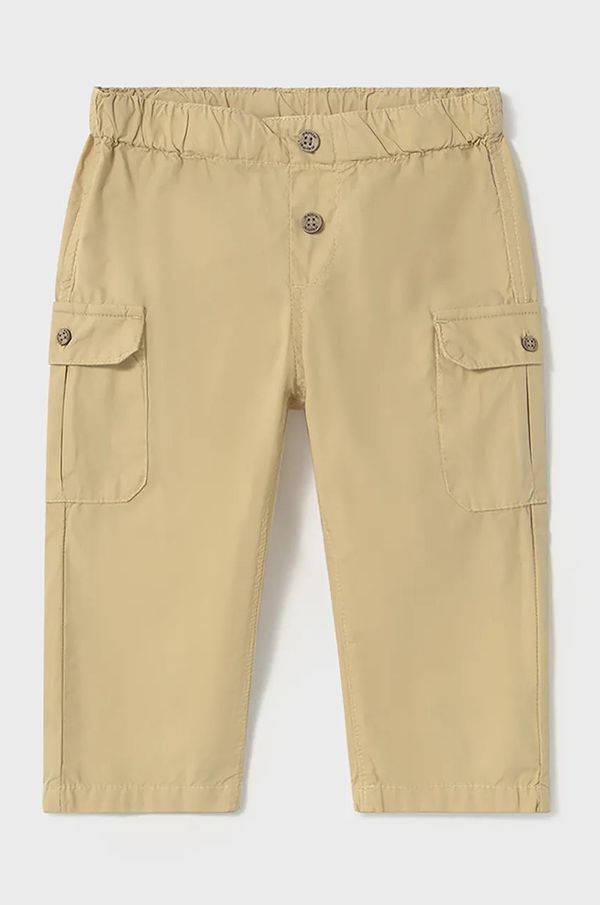 Mayoral Otroške bombažne hlače Mayoral bež barva, 1581